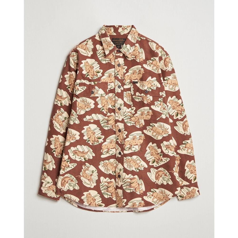 Filson Field Flannel Wildlife/Horse Print Sz Large